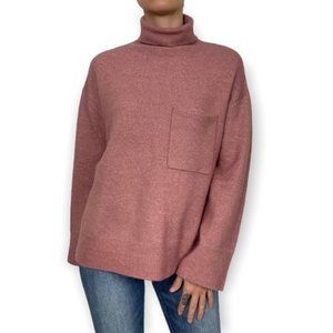 Oak + Fort Sweater 2406 Pink Wool Blend Turtleneck Size XS